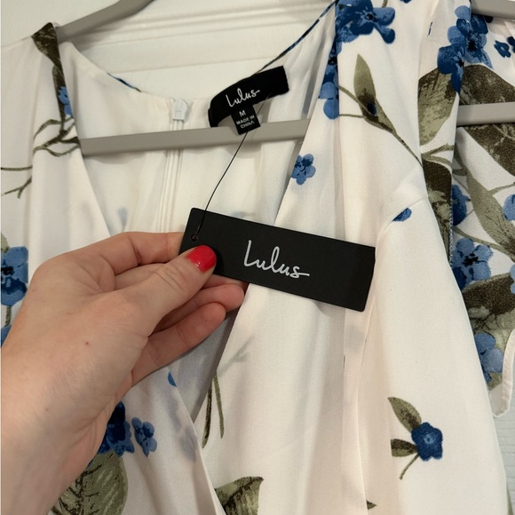 Lulu’s French Countryside White Floral Print High-Low Dress Size Medium. - Picture 2 of 5